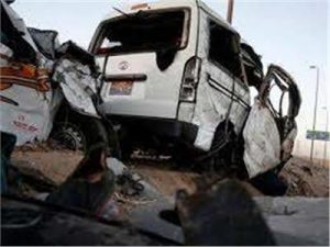 إصابة 4 أشخاص فى حادث انقلاب سيارة على طريق الزعفران الحامول بكفر الشي